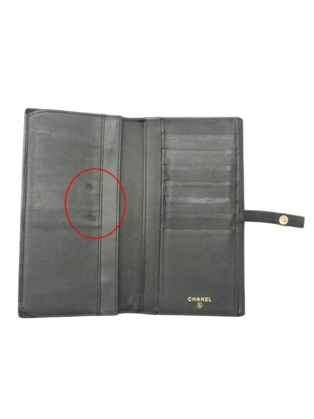 Chanel Wallet CC Logo Button Hook Black